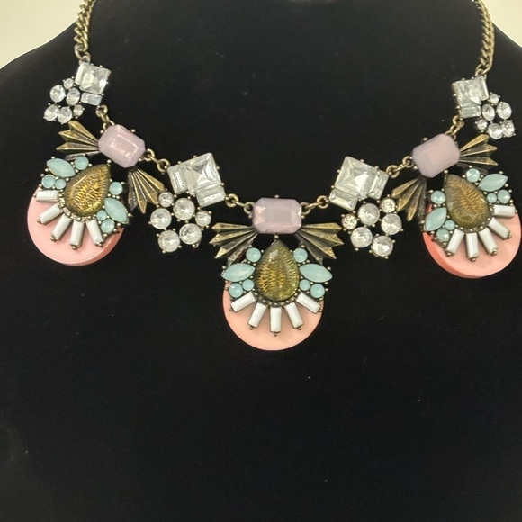 Charming Charlie bronze tone metal rhinestone statement necklace - Picture 4 of 7